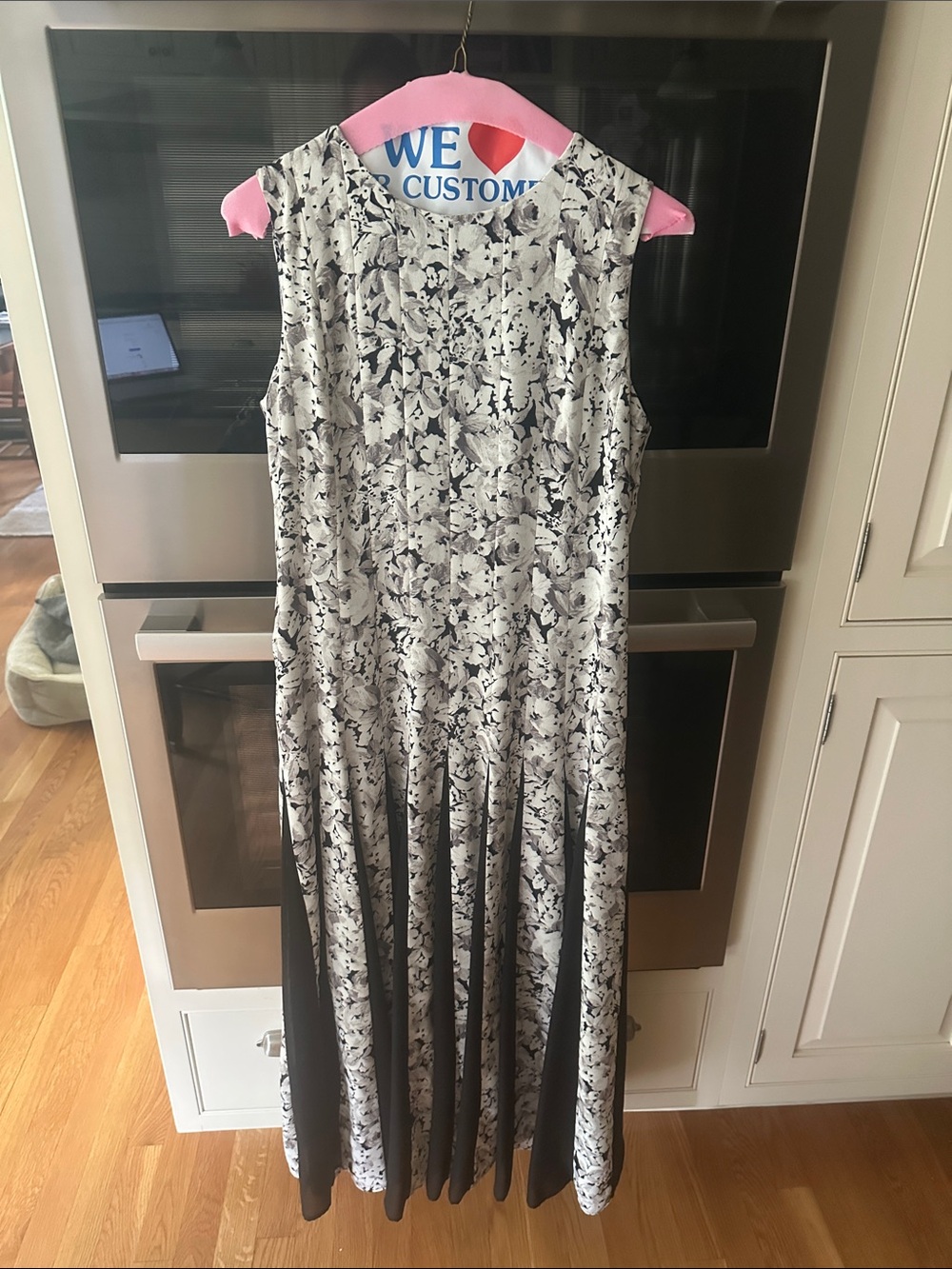 Tuckernuck Gray Gardens Andi Dress (Black and White Floral Paneled Maxi Dress)